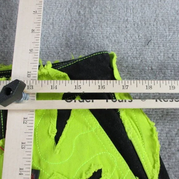 Cool Shirtz Portal Reversible Jeans Size 36 Neon Black Reversible Baggy Heavy - Picture 10 of 15